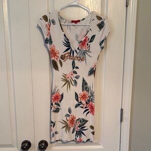 Guess White Floral Tropical Mini Dress size Medium